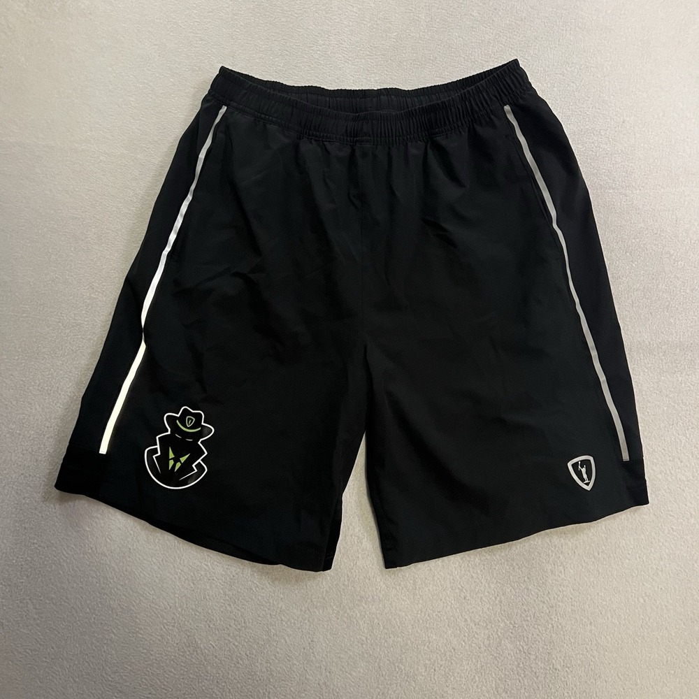 Adrenaline Lacrosse Shorts Adult Size 27 Black Elastic Waist Stretch 9" Inseam
